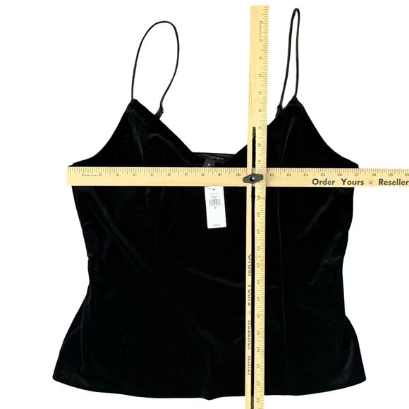 Banana Republic Black Velvet Spaghetti Strap Tank Top Camisole size M NEW Tags - Picture 3 of 9